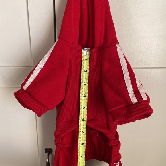 Red athletic hooded puppy tracksuit - Picture 13 of 13